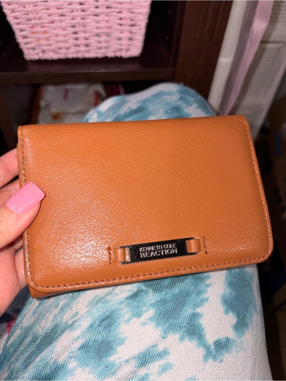 Kenneth Cole Reaction Cognac Leather Compact Wallet